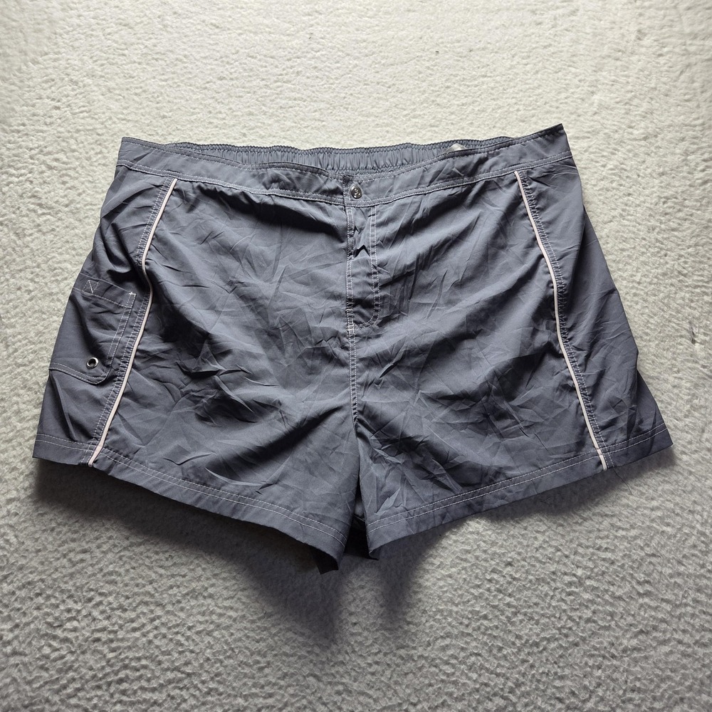 Free Country Swim Shorts Womens Plus 3X Gray Elastic Waist Lined Pockets Swim